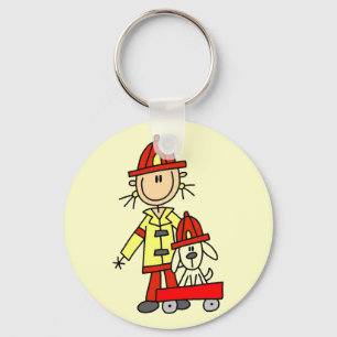 Firefighter with Dalmation Tshirts and Gifts Key Ring