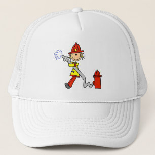Firefighter with Hose Tshirts and Gifts Trucker Hat
