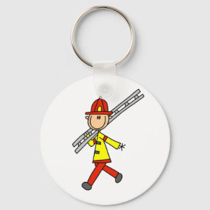 Firefighter with Ladder Tshirts and Gifts Key Ring