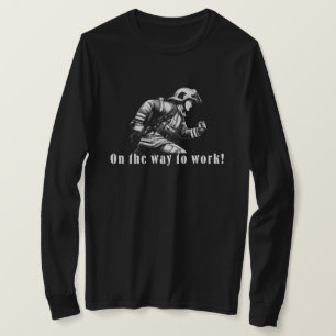 Firefighter Woman "On the Way to Work!" T-Shirt