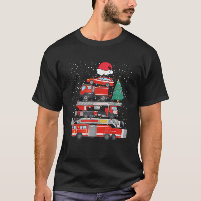 Firefighter Xmas Firefighting Christmas Fire Fight T-Shirt (Front)