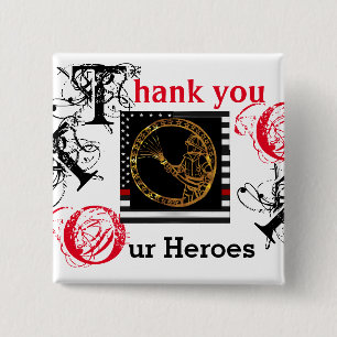 FIREFIGHTERS 15 CM SQUARE BADGE