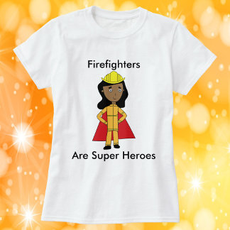 Firefighters Are Super Heroes Black Female T-Shirt