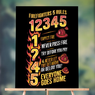Firefighters Code: Rules of Bravery Acrylic Sign