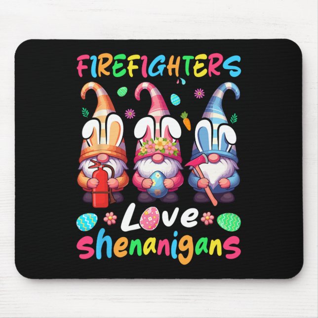 Firefighters Costume Shenanigans Lover Three Gnome Mouse Mat (Front)