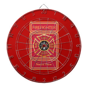 Firefighter's Custom Maltese Cross Logo Dartboard