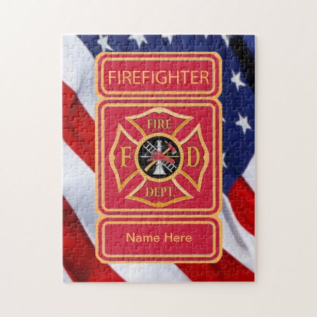 Firefighter's Custom Maltese Cross Logo Jigsaw Puzzle (Vertical)