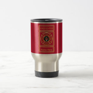 Firefighter's Custom Maltese Cross Logo Travel Mug