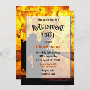 Firefighters/Fire Chief Flames Retirement Party    Invitation