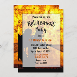 Firefighters/Fire Chief Flames Retirement Party    Invitation