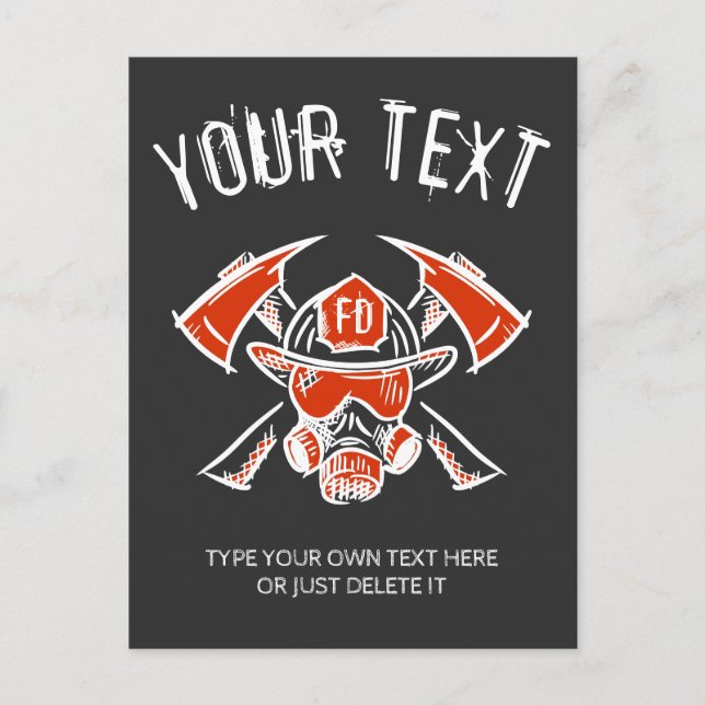 Firefighters. Fire Department. Template. Holiday Postcard (Front)
