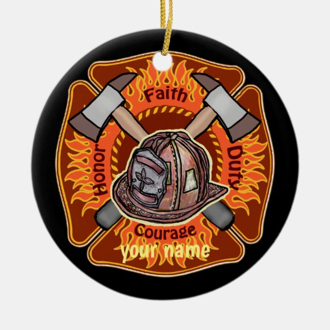 Firefighters Flames ornament (Front)