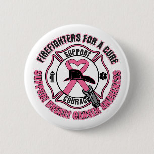 Firefighters For A Cure Breast Cancer 6 Cm Round Badge