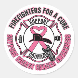 Firefighters For A Cure Breast Cancer Classic Round Sticker