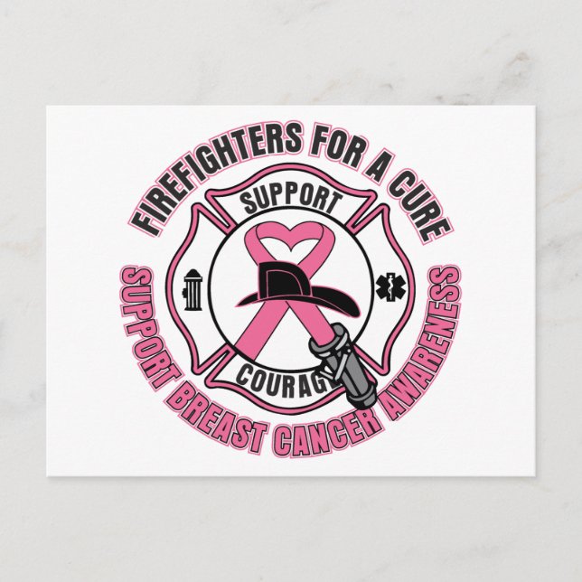 Firefighters For A Cure Breast Cancer Postcard (Front)