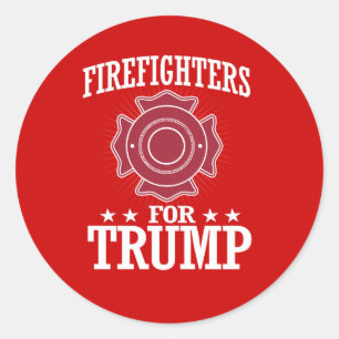 FIREFIGHTERS FOR TRUMP CLASSIC ROUND STICKER
