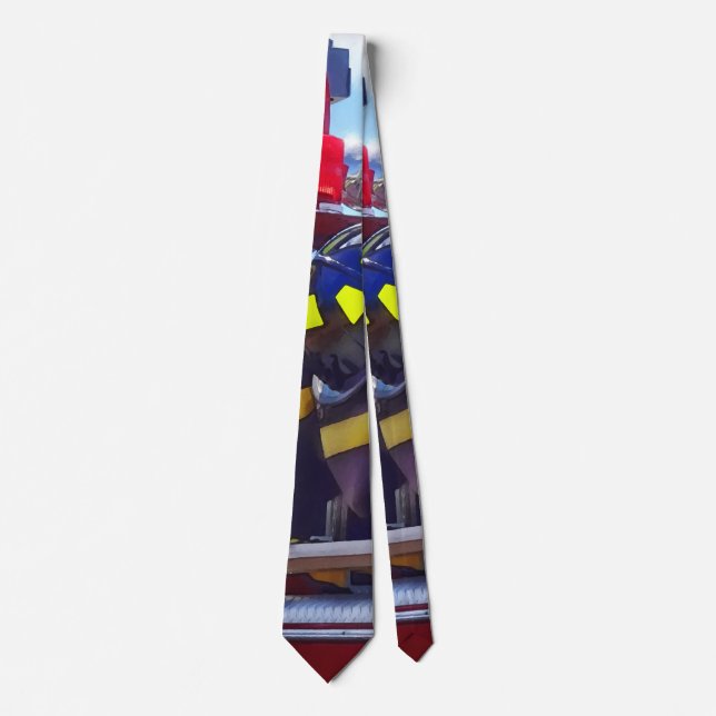Firefighters - Helmet on Fire Truck Tie (Front)
