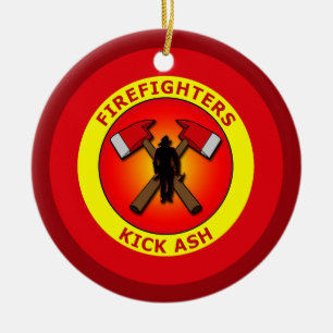 FIREFIGHTERS KICK ASH ORNAMENT