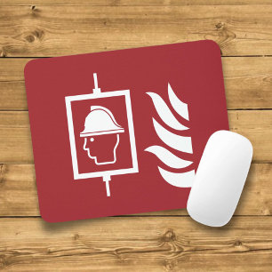 Firefighters Lift Safety Sign Mouse Mat