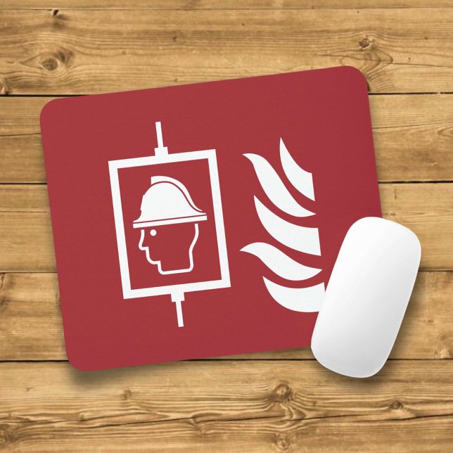 Firefighters Lift Safety Sign Mouse Mat (Creator Uploaded)
