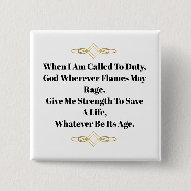 Firefighters' Prayer Button (Front)