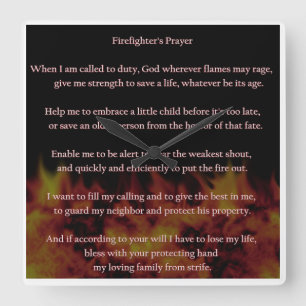 Firefighter's Prayer CLock