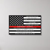 Firefighter's Prayer Personalised Thin Red Line