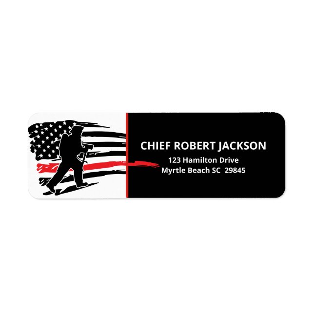 Firefighters Red Black American Flag Return  (Front)