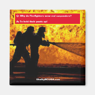 Firefighters Red Suspenders magnet