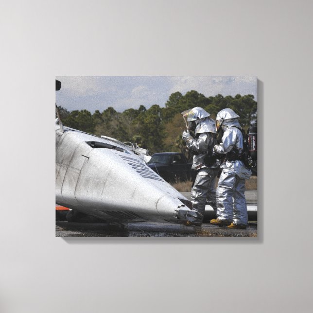 Firefighters respond to the scene canvas print (Front)