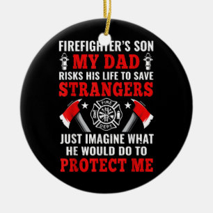 Firefighter's Son  Ceramic Tree Decoration
