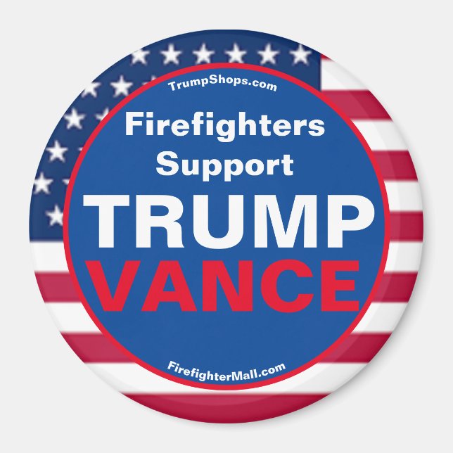 Firefighters Support TRUMP VANCE Refrigerator Magnet (Front)
