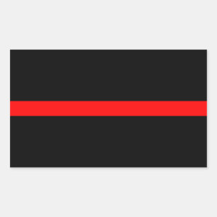 Firefighters Thin Red Line Rectangular Sticker