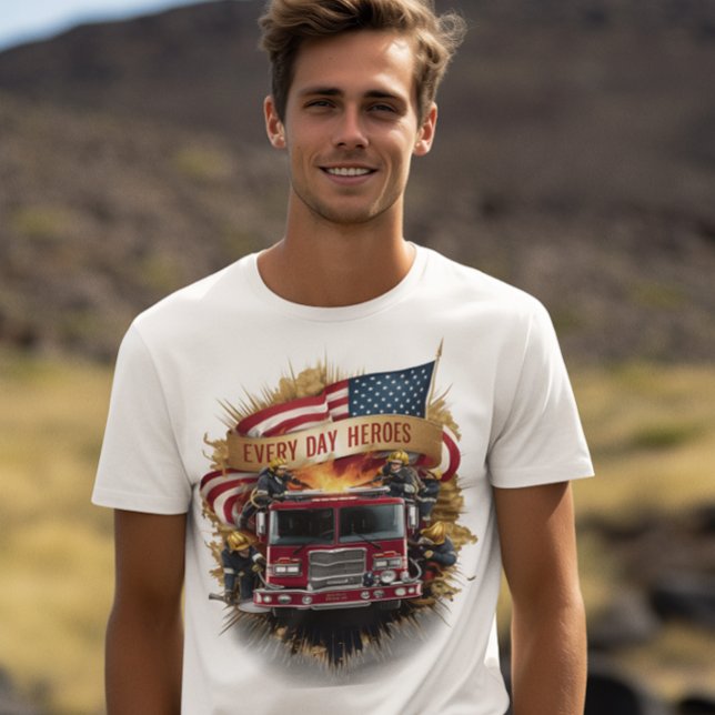 Firefighters Under The Flag T-Shirt (Creator Uploaded)