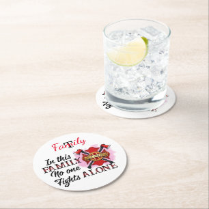 Firefighters unite in spirit round paper coaster