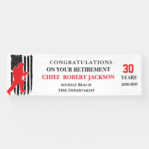 Firefighters USA Red Line Retirement  Banner