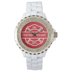 Firefighter's Wife Bling Wrist Watch