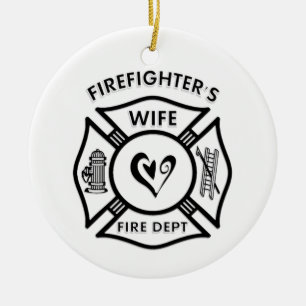 Firefighter's Wife Ceramic Tree Decoration