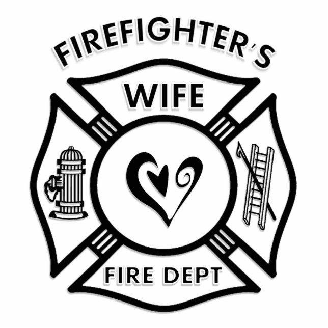 Firefighter's Wife Photo Sculpture Decoration (Front)
