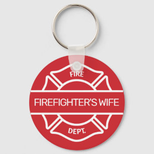 Firefighter's Wife Red  Keychain
