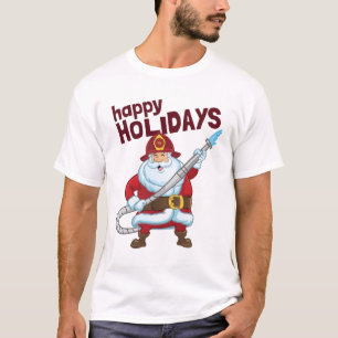 Firefighting Christmas Santa Claus Firefighter T-Shirt