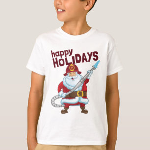Firefighting Christmas Santa Claus Firefighter T-Shirt