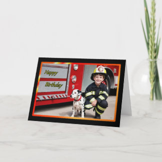 Firefighting Duo Boy's Birthday Card