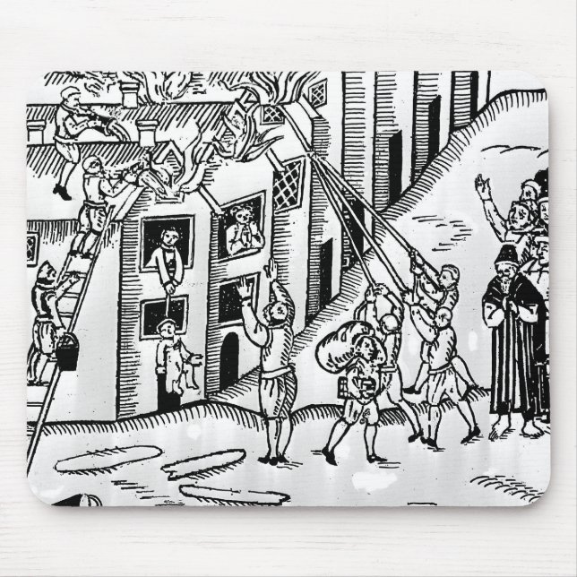 Firefighting during the Great Fire of London Mouse Mat (Front)