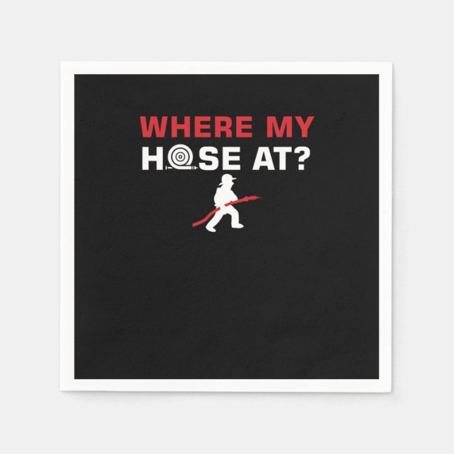 Firefighting Firetruck Fire Prevention Flames Wher Napkin (Front)