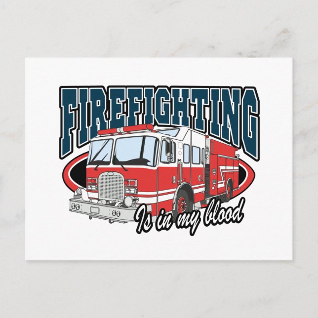 Firefighting is in my Blood Postcard (Front)