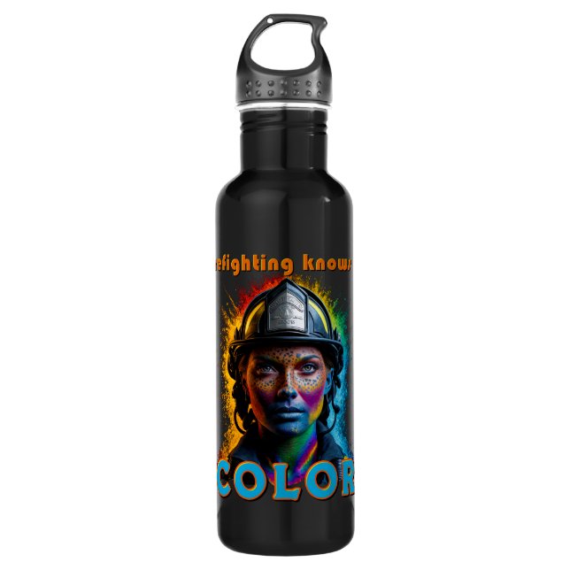 "Firefighting Knows No Color" Woman 710 Ml Water Bottle (Front)