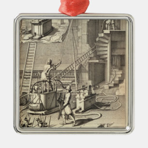 Firefighting Machinery, from a book on Firefightin Metal Tree Decoration