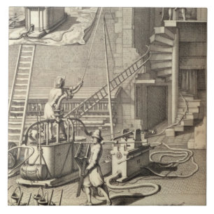 Firefighting Machinery, from a book on Firefightin Tile
