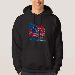 Firefighting USA Flag Patriotic Cool Fireman 4th o Hoodie